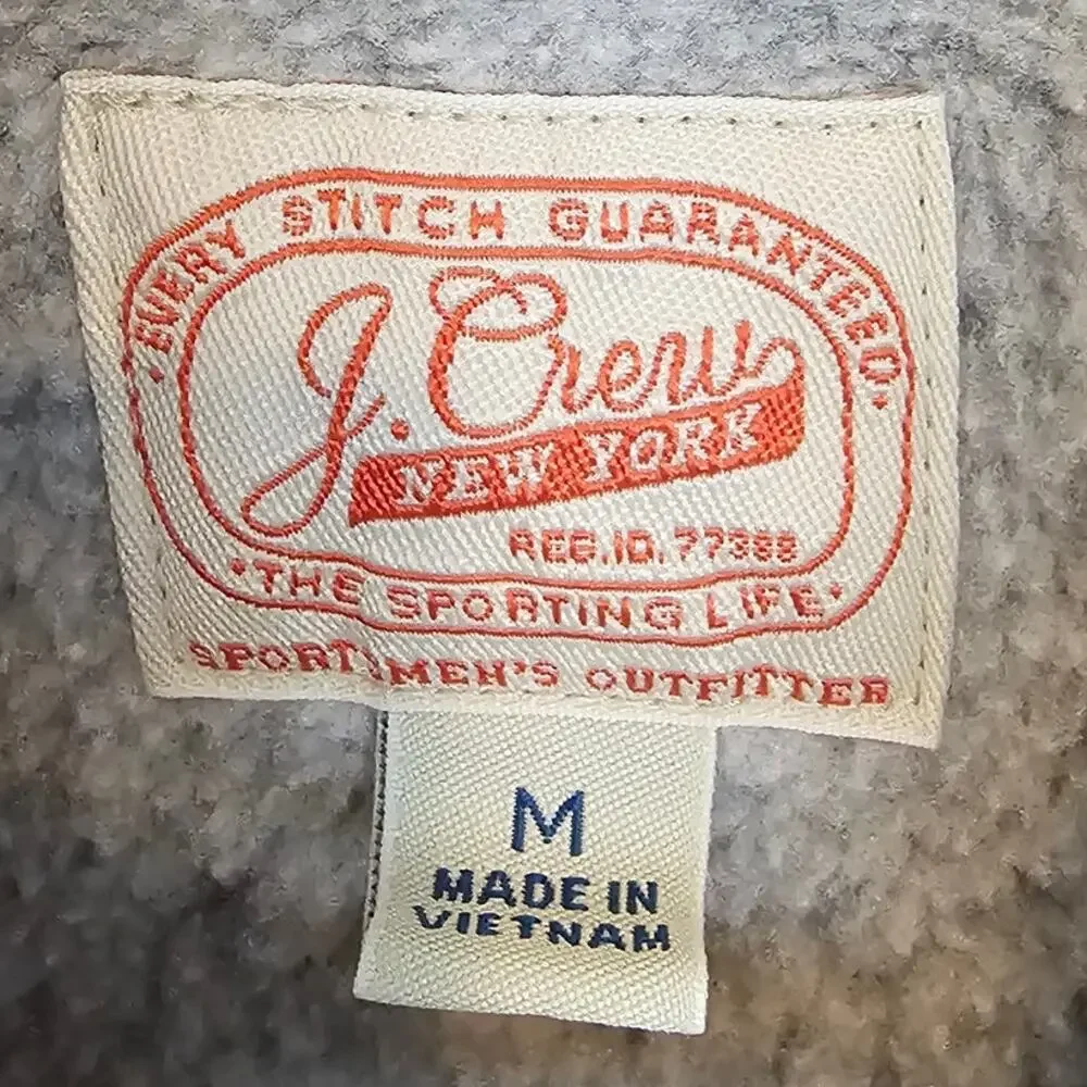J. Crew Mens Henley Sweater Size M Knit Pullover Cotton Minimalist Preppy Casual